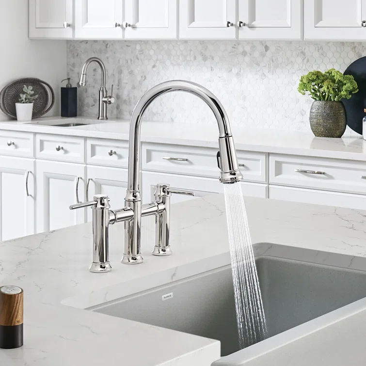 Blanco Empressa Pull-Down Dual-Spray Bridge Faucet 442504