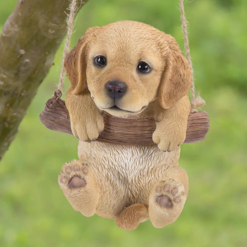 Hi-Line Gift Ltd. Hanging Golden Retriever Puppy Statue