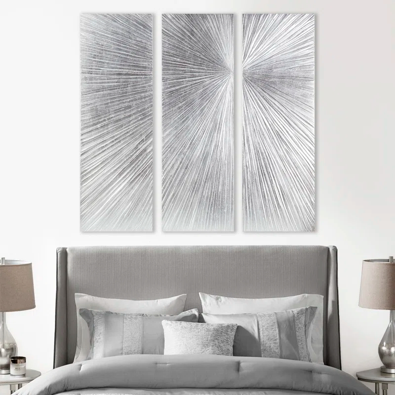 Madison Park Signature Sunburst 3-Piece Hand-Painted Resin Wall Art