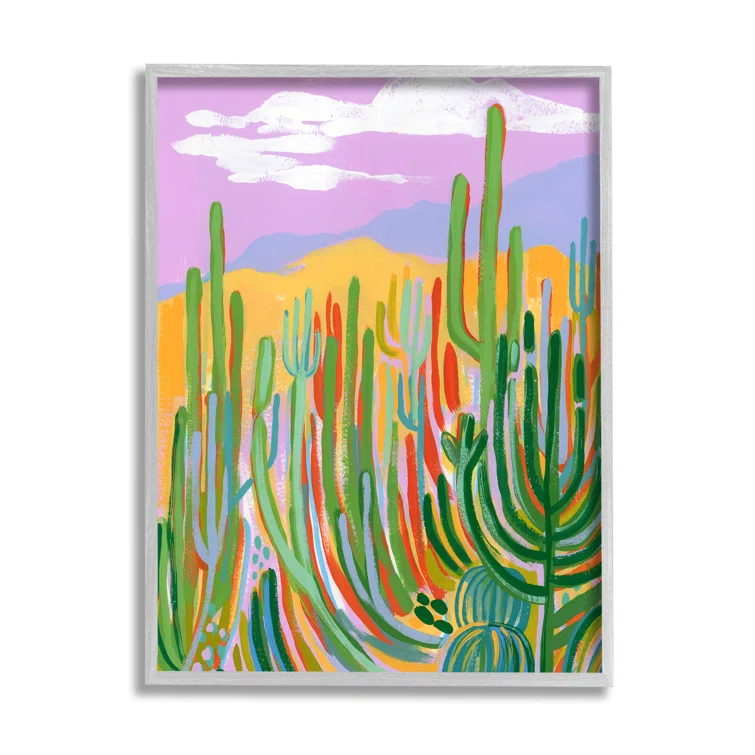 Stupell Industries " Modern Desert Scenery Cactus Plants " by Laura Marr Painting Print