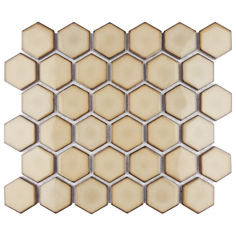 Merola Tile Hudson Due 2" Hex 10-7/8 " x 12-5/8 " Porcelain Mosaic Floor and Wall Tile