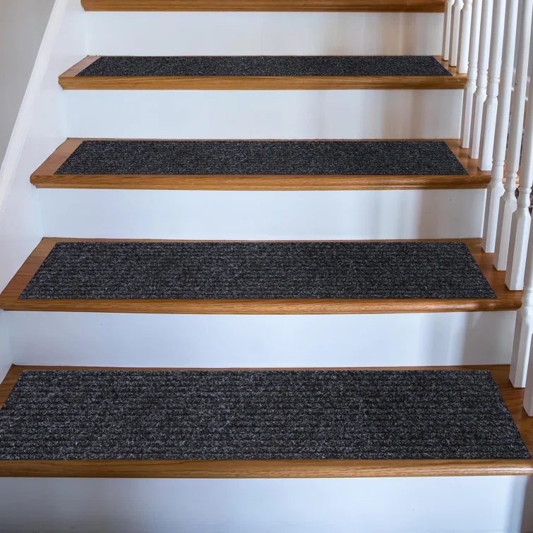 Ottomanson Lifesaver Non-Slip Rubberback Scrape Rib Indoor/Outdoor Stair Treads & Reviews | Wayfair