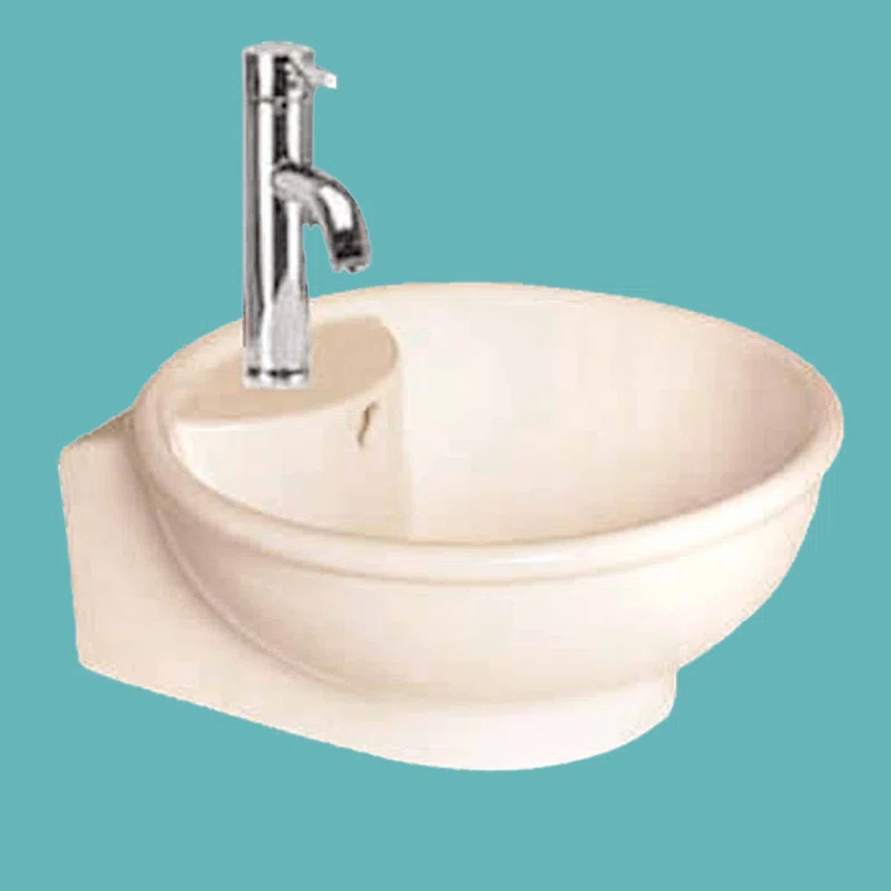The Renovators Supply Inc. 15330 The Renovators Supply Inc. 11'' Bone Vitreous China Circular Bathroom Sink with Overflow
