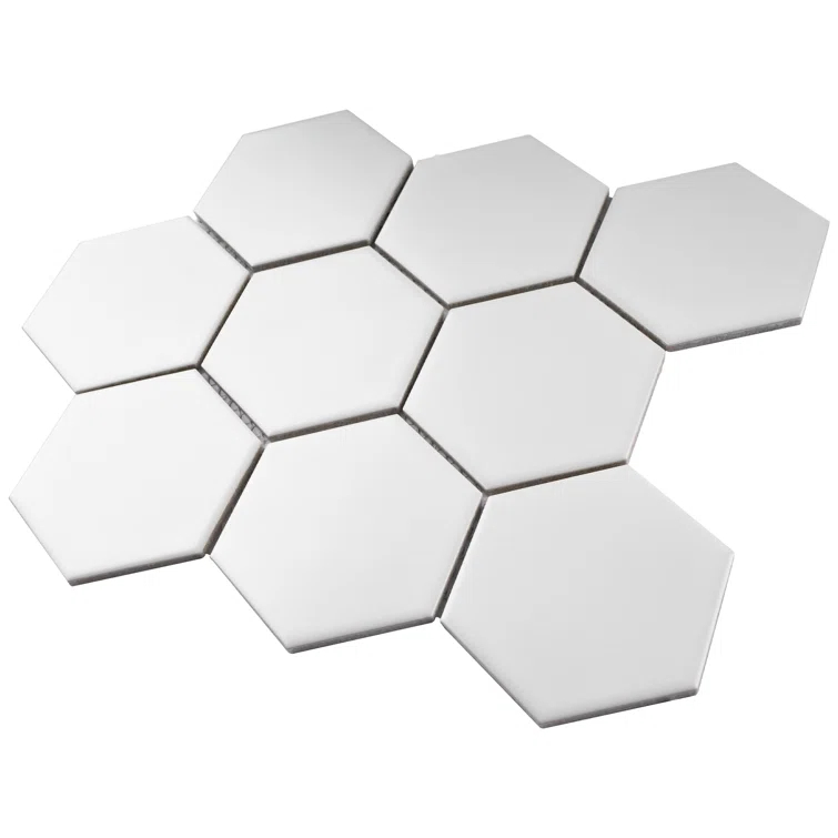 Supreme Tile Porcetile 10.08 in. x 11.64 in. Honeycomb Matte Porcelain Mosaic Wall and Floor Tile