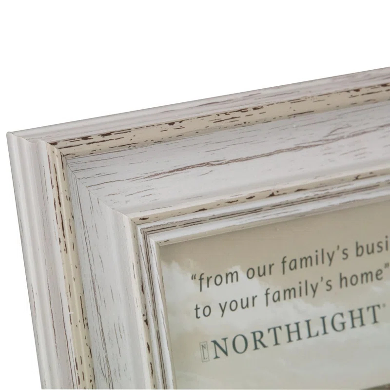 White Distressed Vintage Picture Frame Tabletop Decor