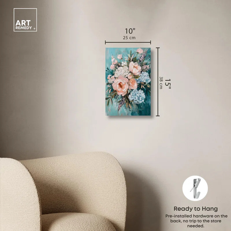 Art Remedy Pastel Bloom in Pink II Canvas Pastel Floral Art by Art Remedy