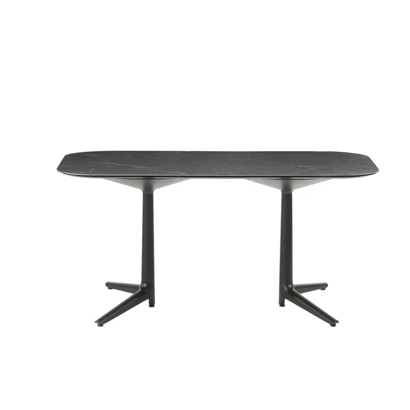 Kartell Multiplo Stone Top Metal Base Dining Table