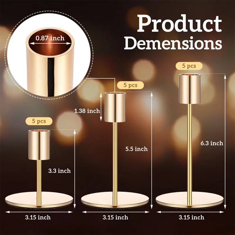 Everly Quinn 15 Pcs Candle Holders Set