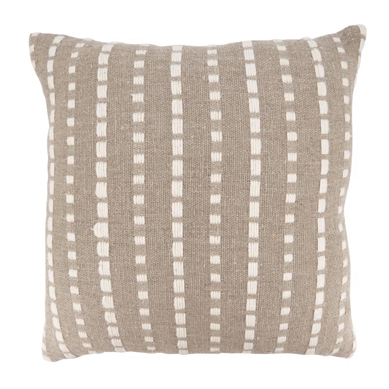 Saro Dudley Collection Striped Cotton Reversible Throw Pillow