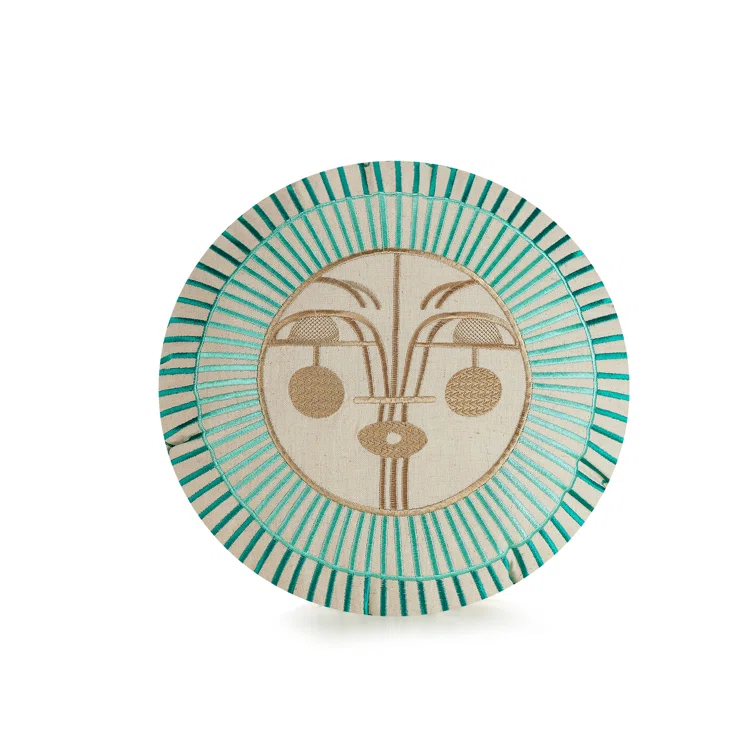 Jungalow Ayo Embroidered Round Pillow Cover & Insert
