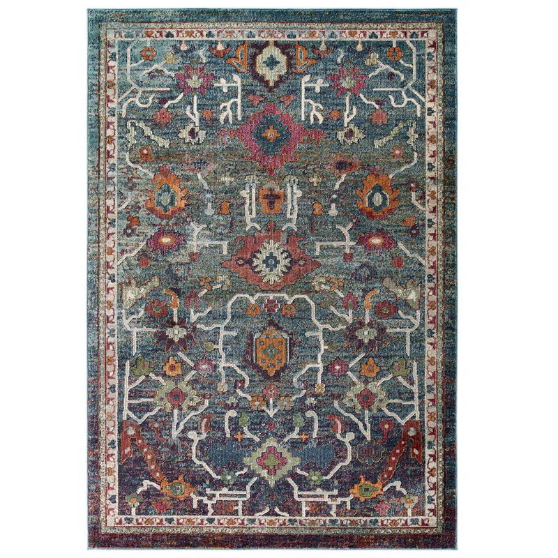 Modway Modway Porch & Den Lanham Distressed Floral Area Rug