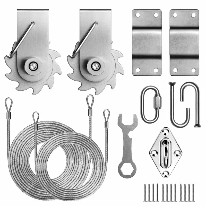 ColourTree ColorTree Winch Kit for Triangle Sun Shade Sails – 316 Stainless Steel, Easy Tensioning (Includes Winch, Hardware, Cables)