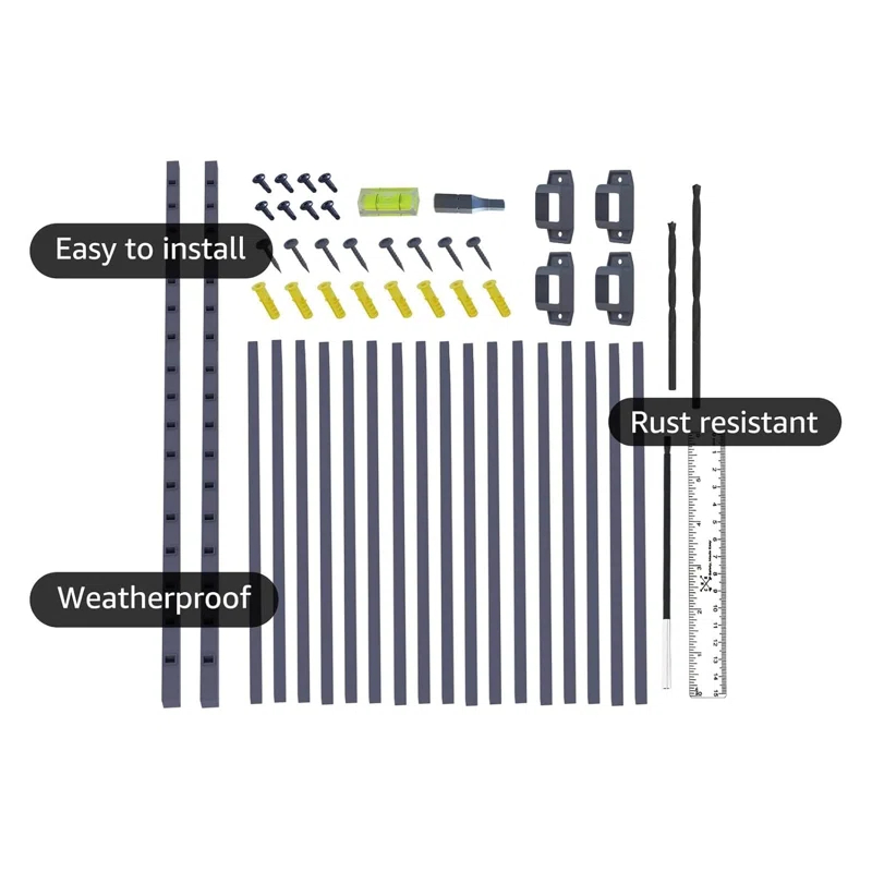 CR Home Metal Railing For Deck, Metal Guard Rail Kit With Balusters For Deck Railing 32 Inch, Wrought Iron Deck Railing Kit And Porch Railing Ideal For Residential And Commercial Use, 6ft Wide