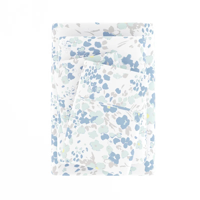 IEnjoy Home Violets Pattern Microfiber Sheet Set
