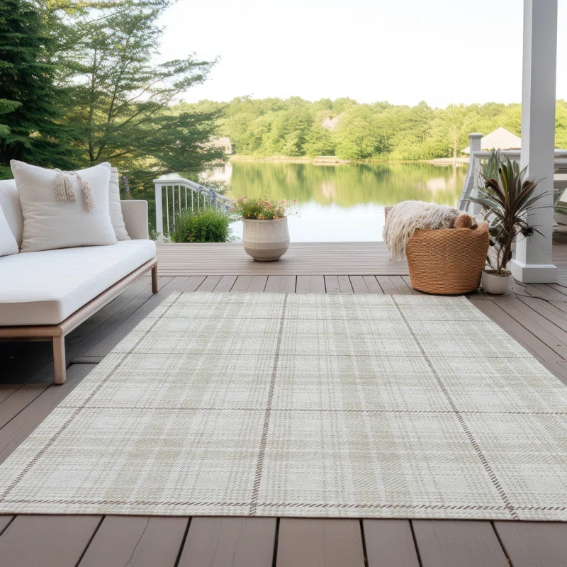 Machine Washable Indoor/Outdoor Chayden ACN993 Ivory 5' x 7'6" Rug