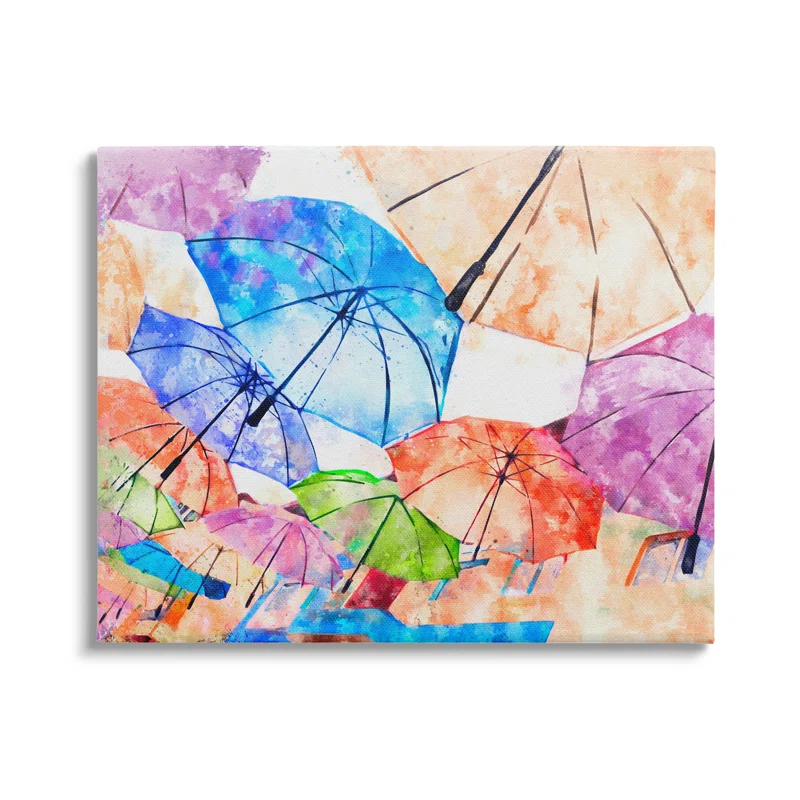 Stupell Industries " Modern Bold Umbrellas Arrangement " by Ziwei Li Painting Print