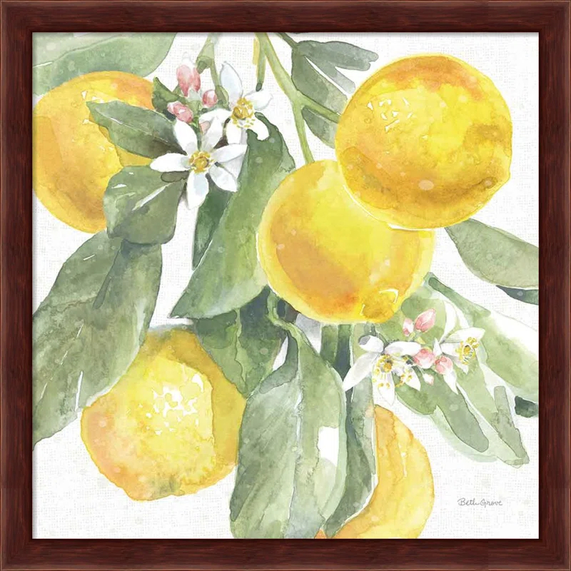 Red Barrel Studio® " Citrus Charm Lemons I & II " by Beth Grove 2 - Pieces