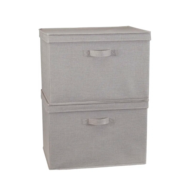 Household Essentials Household Essentials Wide Storage Box Fabric Bin (Set of 2)