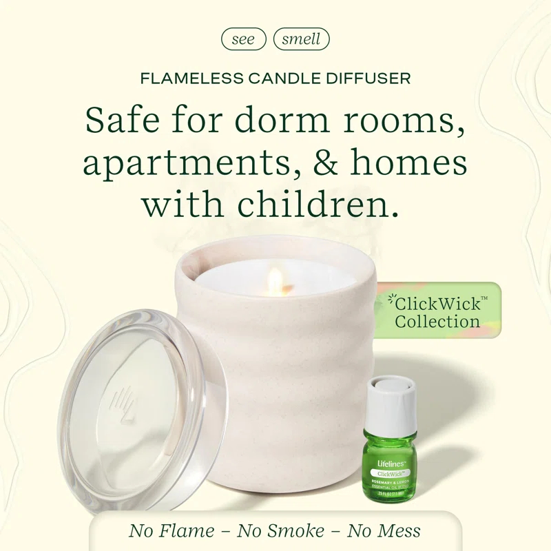 Fashion Finesse Flameless Candle Aromatherapy Essential Oil Diffuser With  Essential Oil Blend - Cordless & Diffuser For Home - Scented Electric Candles Blow Out Flame