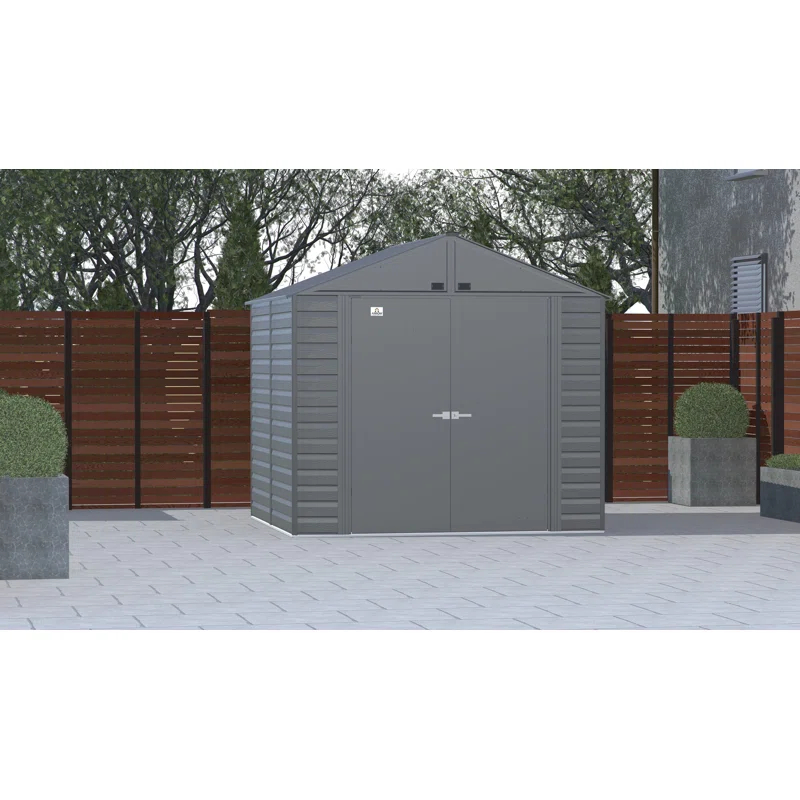 Arrow 8 ft. W x 8 ft. D Galvanized Steel Storage Shed