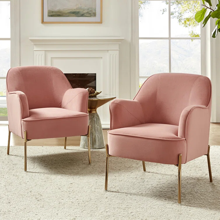 Etta Avenue™ Cleo 26" Wide Contemporary Chair with Recessed Arms (Set of 2)