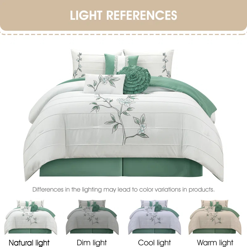 Raina Microfiber 7 Piece Floral Comforter Set