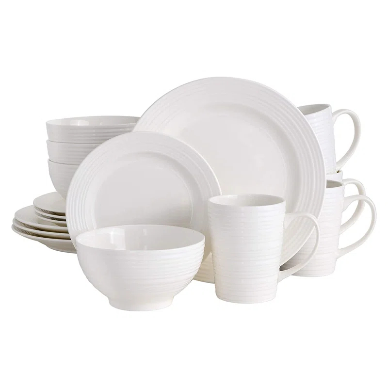 Gibson Amelia Court 16 Piece Dinnerware Set, Service for 4