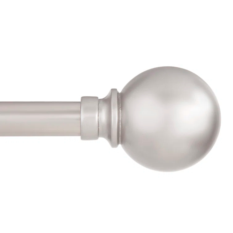 Kenney Manchester Mercer 3/4" Brushed Nickel Single Curtain Rod