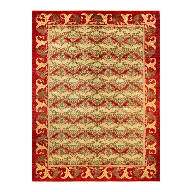 Isabelline Verlynn One-of-a-Kind 10' 2" X 13' 9" 2010s Wool Area Rug in Red