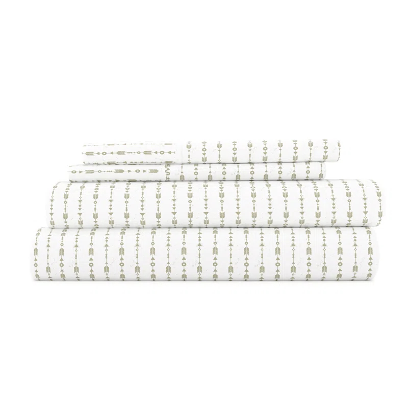 Becky Cameron Home Beaded Arrows Striped Pattern Microfiber Sheet Set