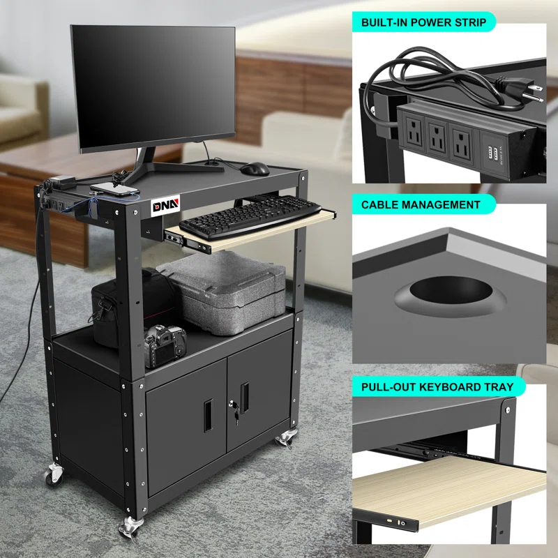 DNA Motoring 58'' H x 33'' W AV Cart