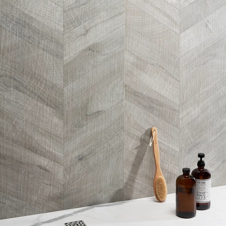 Auburn Chevron 24 in. x 48 in. Matte Porcelain Floor and Wall Tile (15.49 Sq. Ft. / Case)