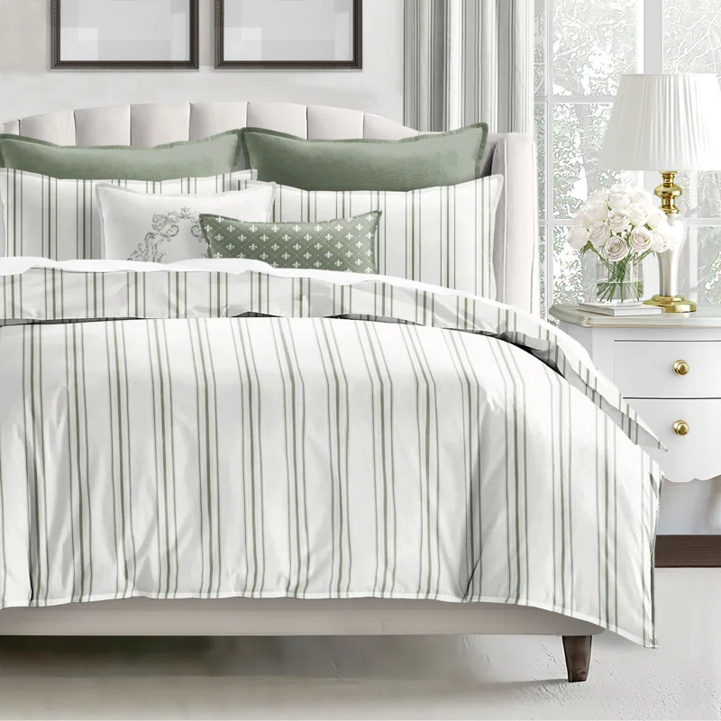 August Stripe Reversible Cotton Comforter Set