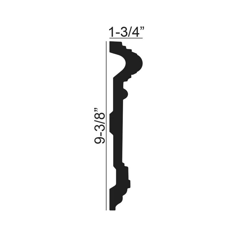 Architectural Products by Outwater L.L.C. 1-3/4 in x 9-3/8 in x 6 in Long Decorative Polyurethane Panel Molding Sample