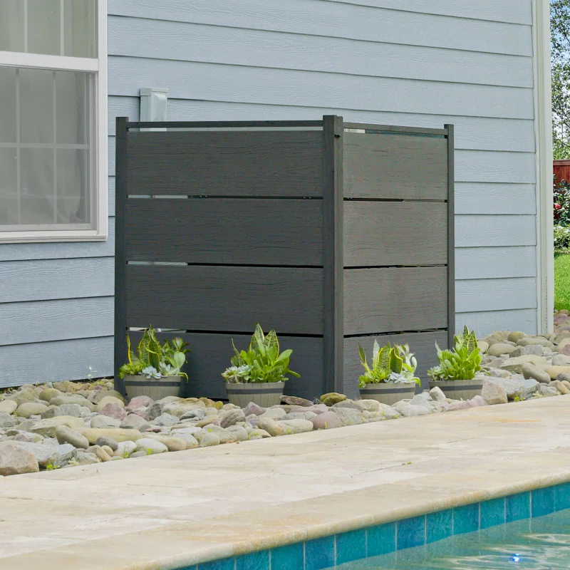Enclo Enclo 4 ft H x 3.3 ft W Bessemer WoodTek Vinyl Charcoal Privacy Screen Kit (2 Panels)
