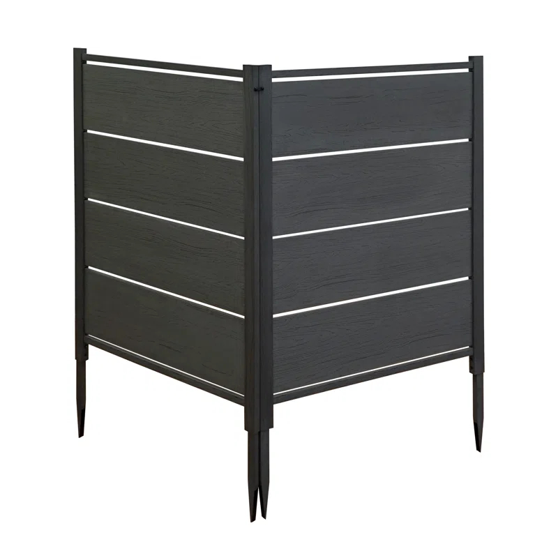 Enclo Enclo 4 ft H x 3.3 ft W Bessemer WoodTek Vinyl Charcoal Privacy Screen Kit (2 Panels)