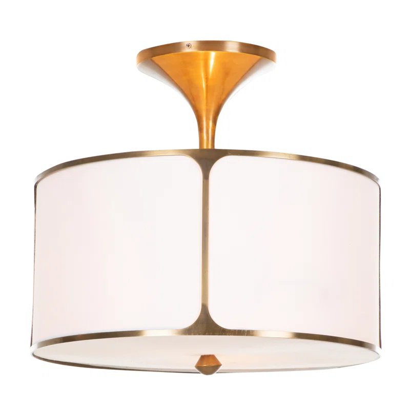 Gabby Dove Fabric Semi Flush Mount
