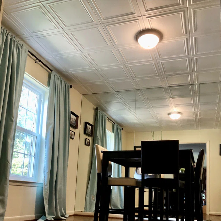 A La Maison Ceilings Line Art 1.6 ft. x 1.6 ft. Polystyrene Glue-up Ceiling Tile (Set of 96)