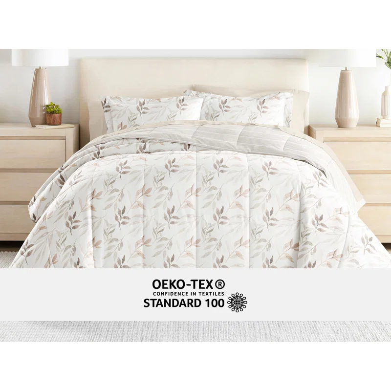 IEnjoy Home 7-Piece Bedding Bundle - Pattern Comforter and Sheet Set