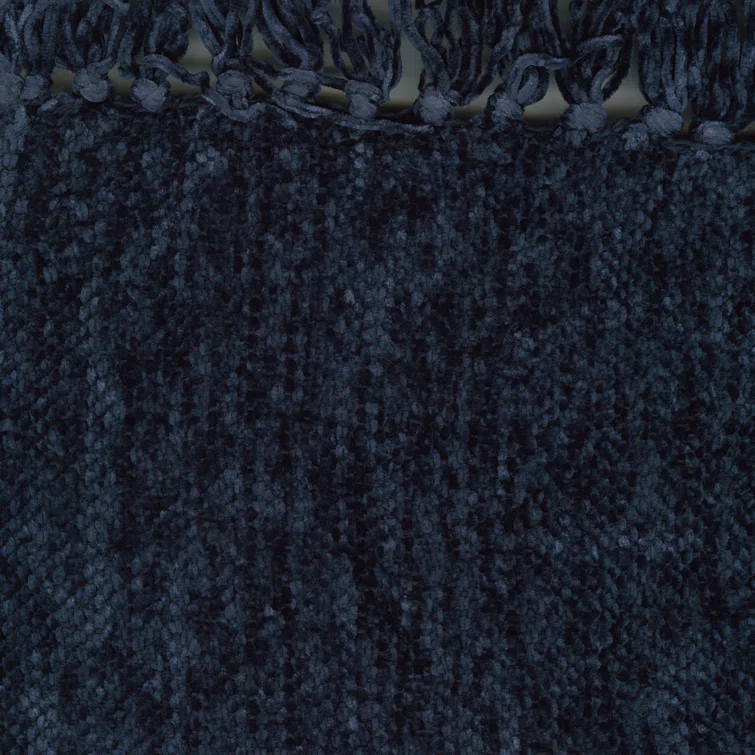 Benjara Emily Throw Blanket Set Of 3, Textured Woven Knotted Fringe, Polyester (Set of 3)