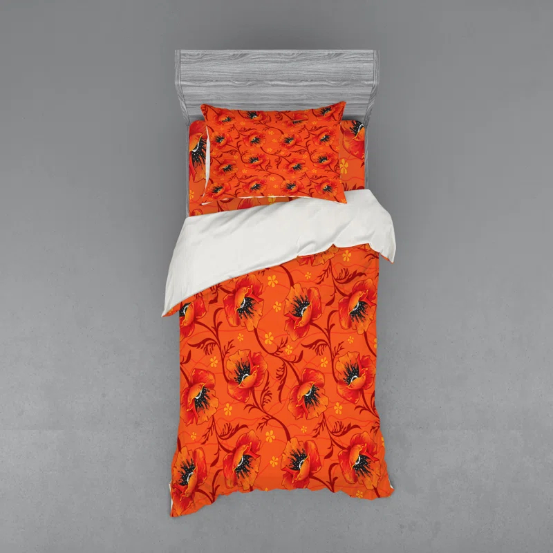 Ambesonne Modern & Contemporary Floral Duvet Cover Set