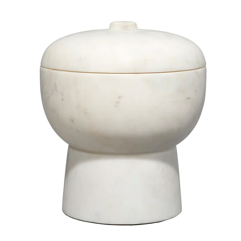 Odesky Lidded Bowl - White / Large