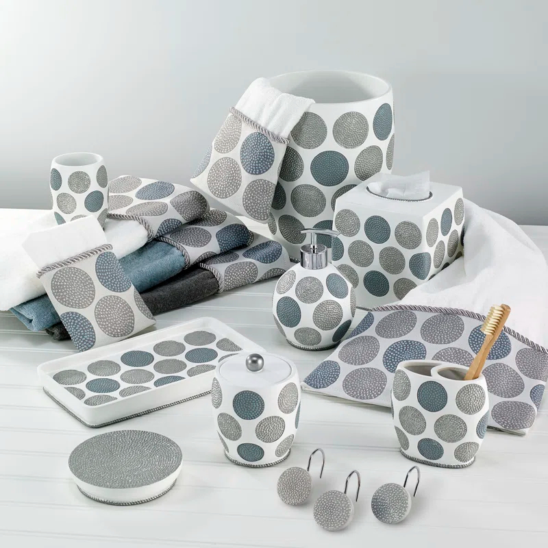 Avanti Linens Dotted Circles Resin Open Waste Basket - 2.5 Gallons