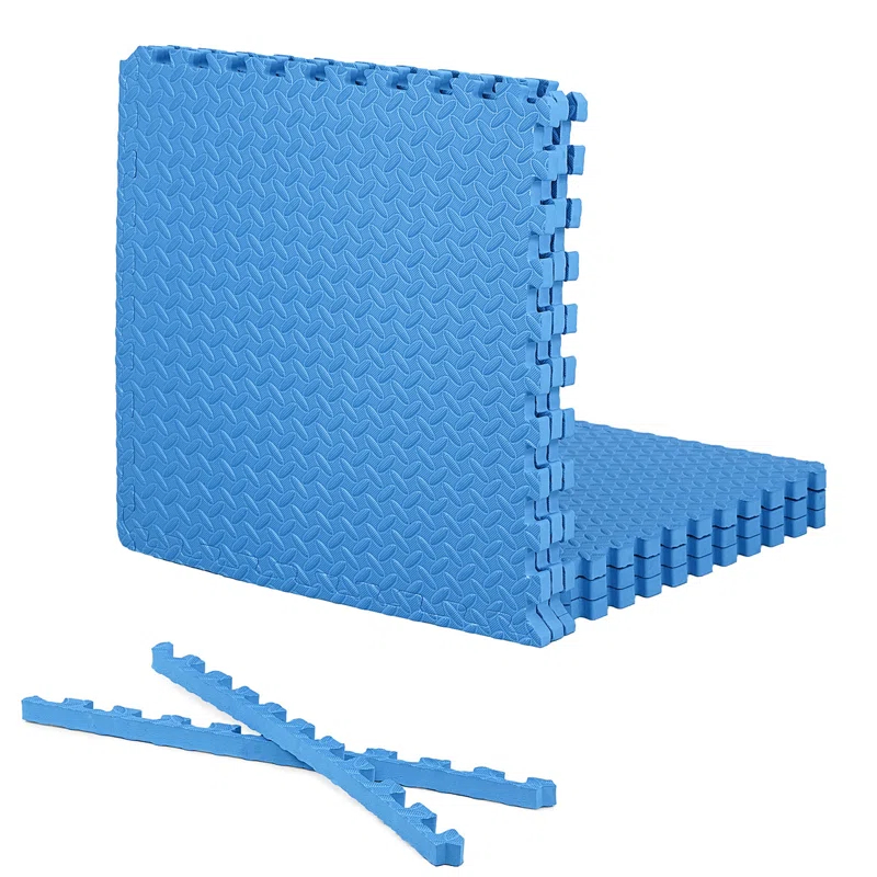 CAP Interlocking Exercise Foam Mats, 24 SQ.FT Diamond, TATAMI, T-Pattern 1-Inch Thickness Tiles