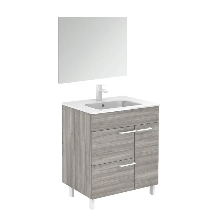 WS Bath Collections Elegance 31.5'' Single Bathroom Vanity with Ceramic Top with Mirror