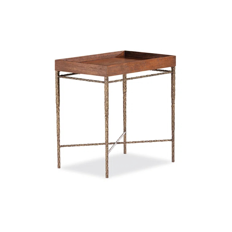 Maitland-Smith Cleve Solid Wood Tray Top End Table