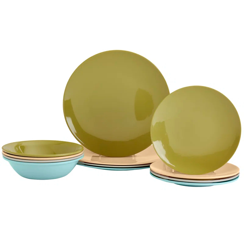 Tabletops Gallery Tabletops Gallery Peacock 12 Piece Melamine Dinnerware Set