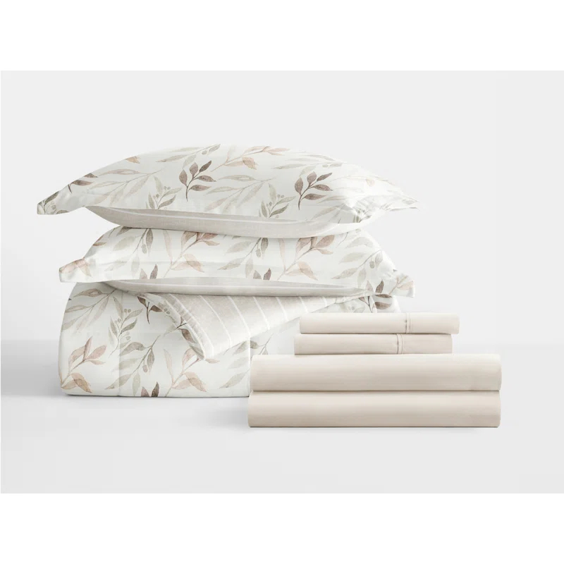 IEnjoy Home 7-Piece Bedding Bundle - Pattern Comforter and Sheet Set
