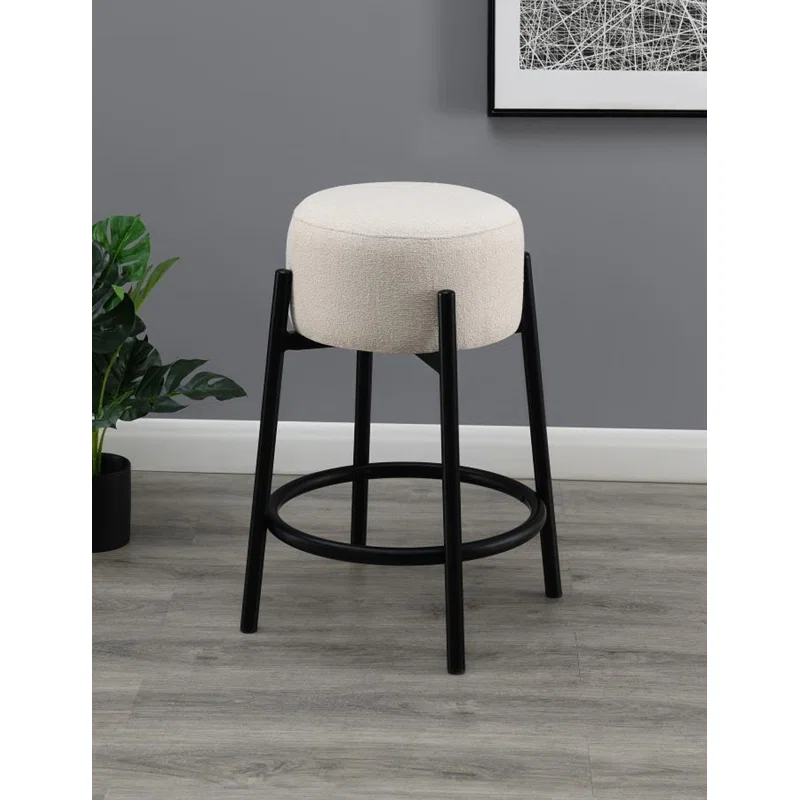 Andrew Home Studio Soto Upholstered Counter Stool with Metal Frame (Set of 2)