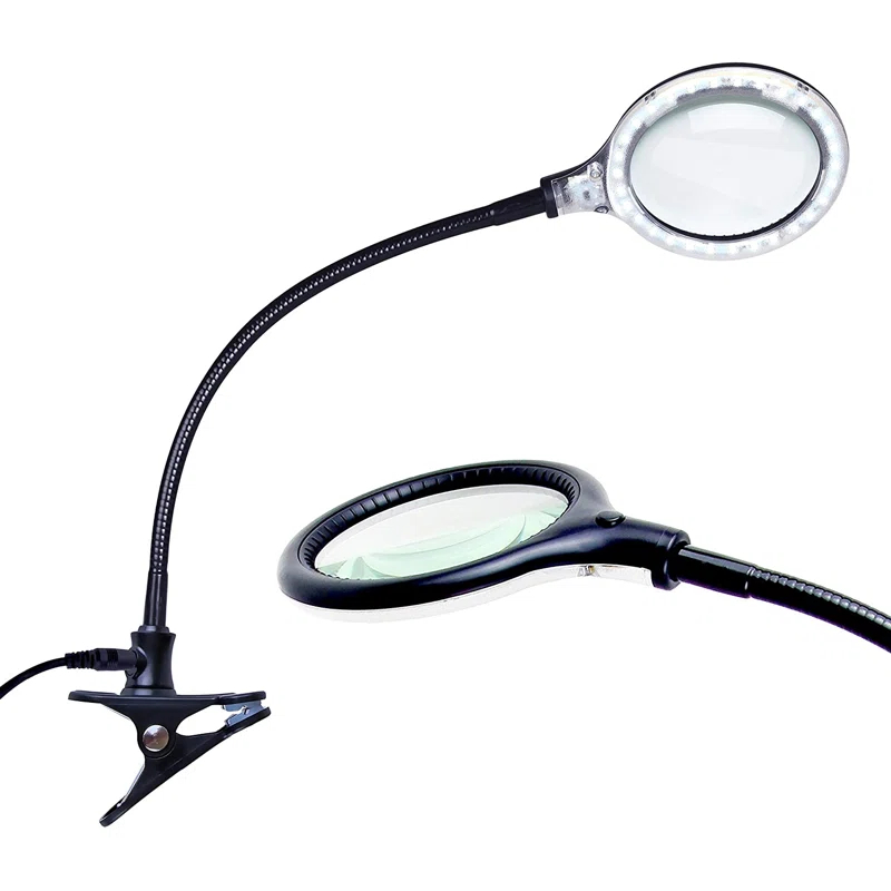 Brightech Lightview Pro 23.5 in. Adjustable Gooseneck Magnifying Desk Lamp